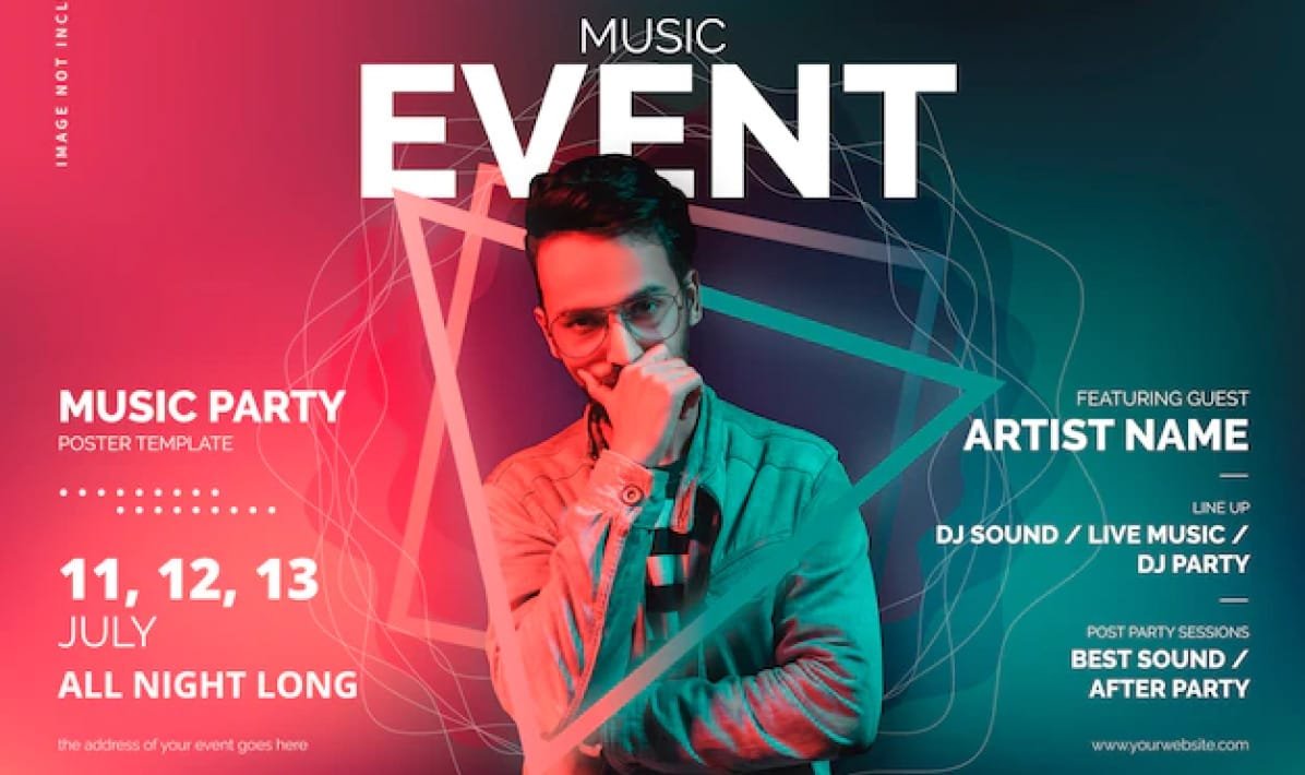 Poster music party 11-13 july at Cafe del Mar