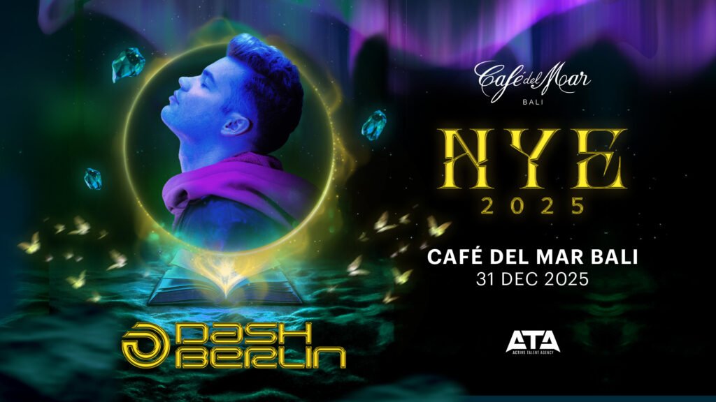 Official poster of NYE 2025 Cafe del Mar Bali feat. Dash Berlin