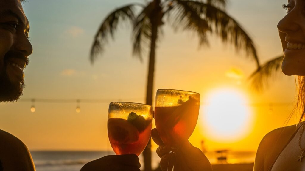 cafe del mar during sunset